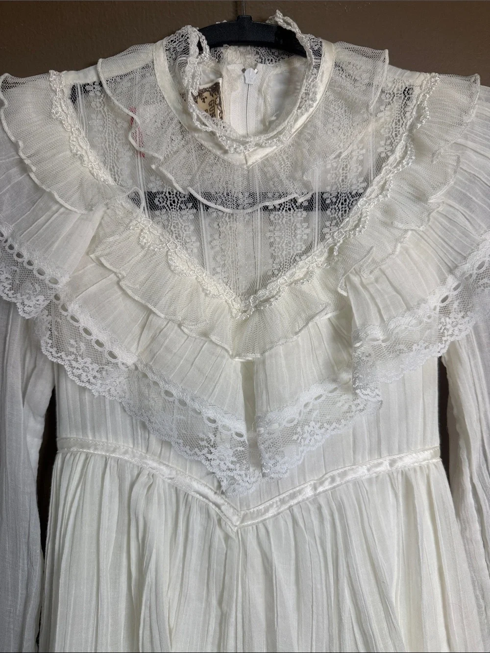 Vintage Gunne Sax‎ Girls 7 Prairie Lace Victorian Ivory Dress